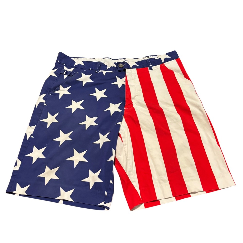 Royal & Awesome Mens Stars and Stripes Patriotic Golf Shorts Size 36 DEW336